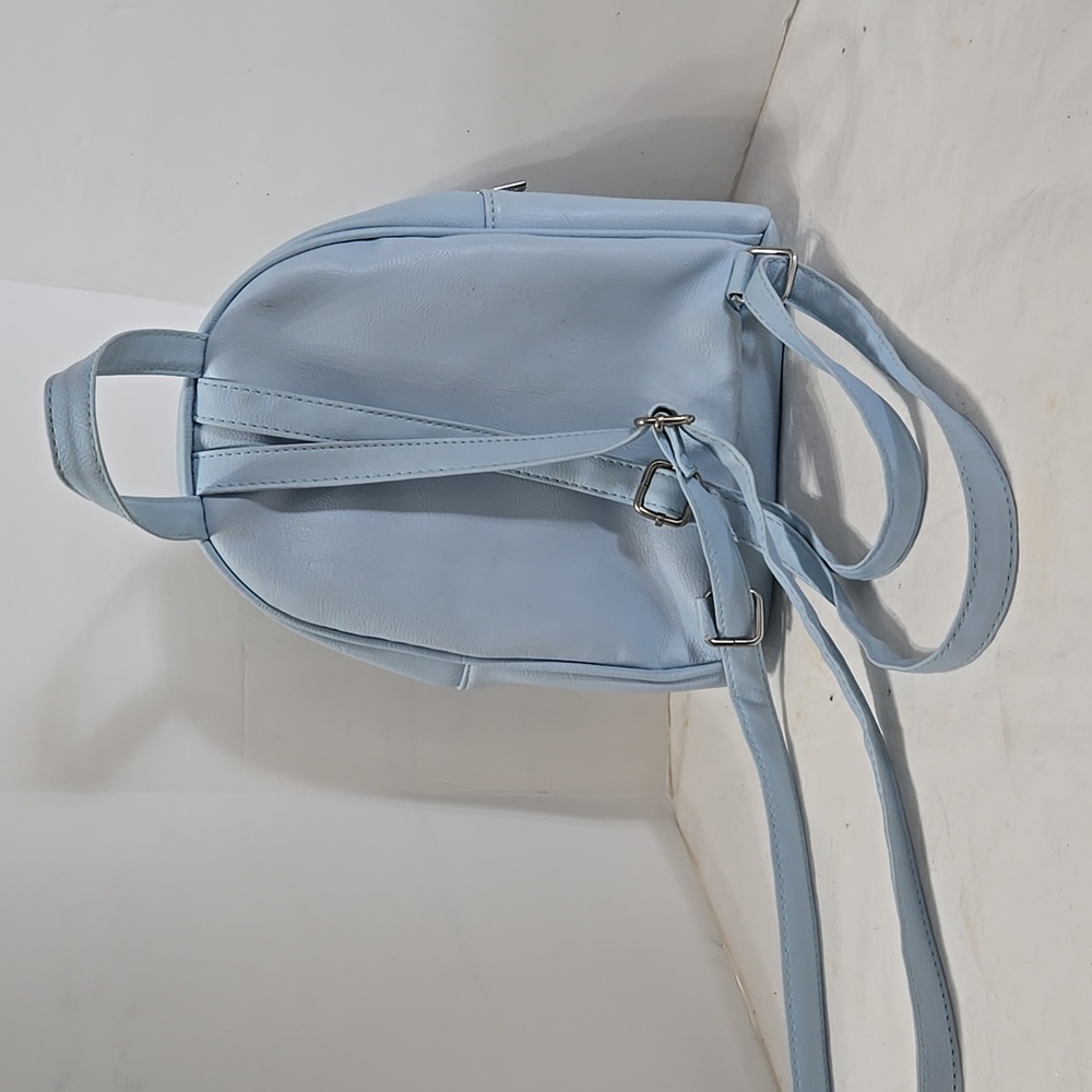 Omg Accessories Embroidered Roses Backpack Light Blue Gently Used View 3